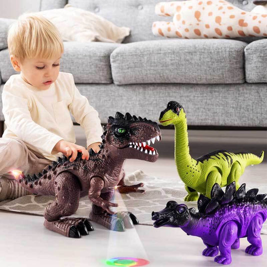 Nahaufnahme der strukturierten Haut und Gelenke des Dinosaurier-Spielzeugs