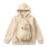 Fleece-Babytrage-Hoodie mit einzippbarer Känguru-Tasche Miniaturbild 2