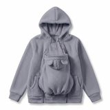 Fleece-Babytrage-Hoodie mit einzippbarer Känguru-Tasche Miniaturbild 4