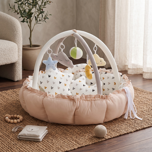 Baby-Spielbogen mit Anbauteilen, Seitenansicht
