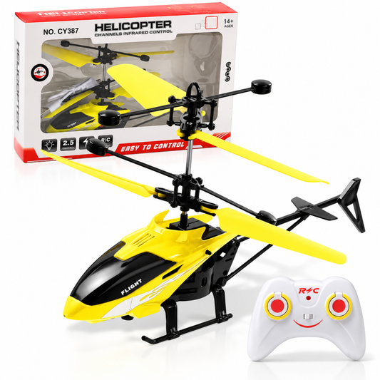 Mini-RC-Hubschrauber mit Gyro – Gelb, Metallrahmen
