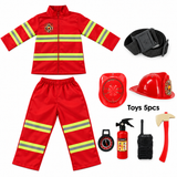 Kinder-Feuerwehrmann-Kostümset mit Helm & Zubehör Miniaturbild 2