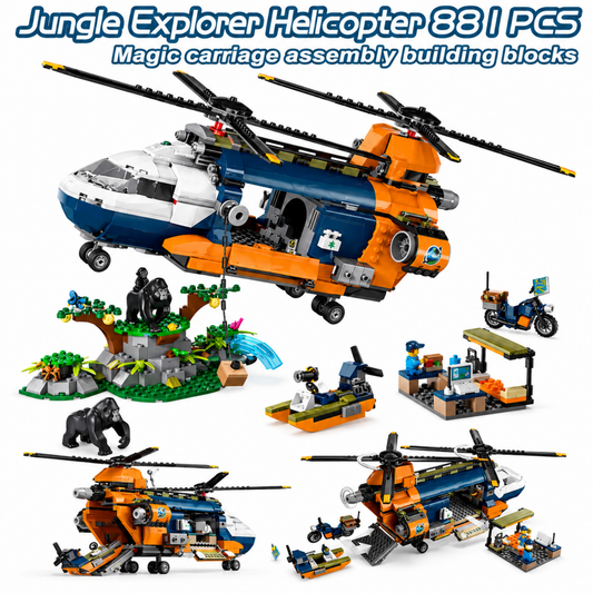 Dschungel-Explorer-Hubschrauber Bausteinset, Cockpit- und Rotordetail