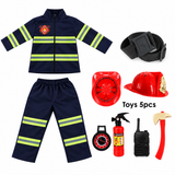 Kinder-Feuerwehrmann-Kostümset mit Helm & Zubehör Miniaturbild 5