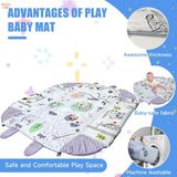 4-in-1 Baby-Activity-Spieldecke | Faltbar mit Hasenkissen, Spiegel & Hängespielzeug Miniaturbild 5
