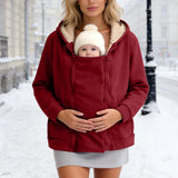 2-in-1 Zip-Fleece-Babytragejacke – Weicher Sweatshirt-Mantel mit Känguru-Tasche Miniaturbild 6