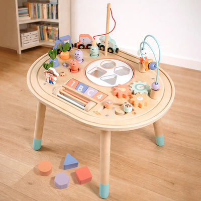 10-in-1 Holz-Montessori-Aktivitätstisch für Kleinkinder