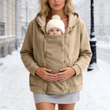 2-in-1 Zip-Fleece-Babytragejacke – Weicher Sweatshirt-Mantel mit Känguru-Tasche Miniaturbild 5