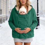 2-in-1 Zip-Fleece-Babytragejacke – Weicher Sweatshirt-Mantel mit Känguru-Tasche Miniaturbild 4