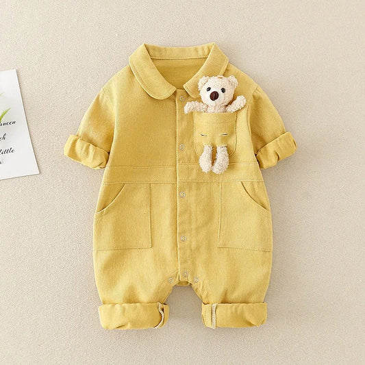 Jeans-Overall Gelb