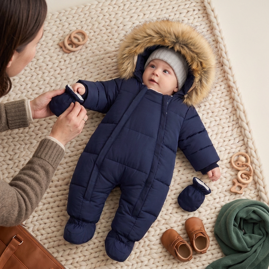 Kuscheliger Baby-Winteroverall in Blau