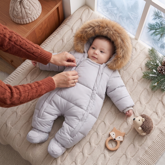 Kuscheliger Baby-Winteroverall in Grau
