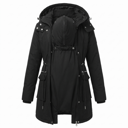3-in-1 Umstands-Winterparka, abnehmbarer Steppmantel in Blau