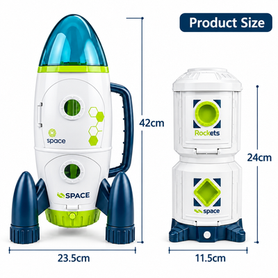 Weltraummissions-Spielset – Rakete, Space Shuttle, Raumstation & Astronauten-Figuren